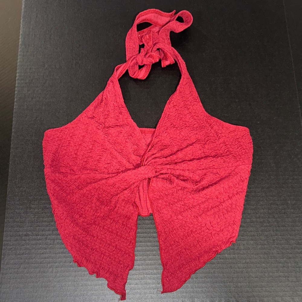 SHEIN Knot Red Top